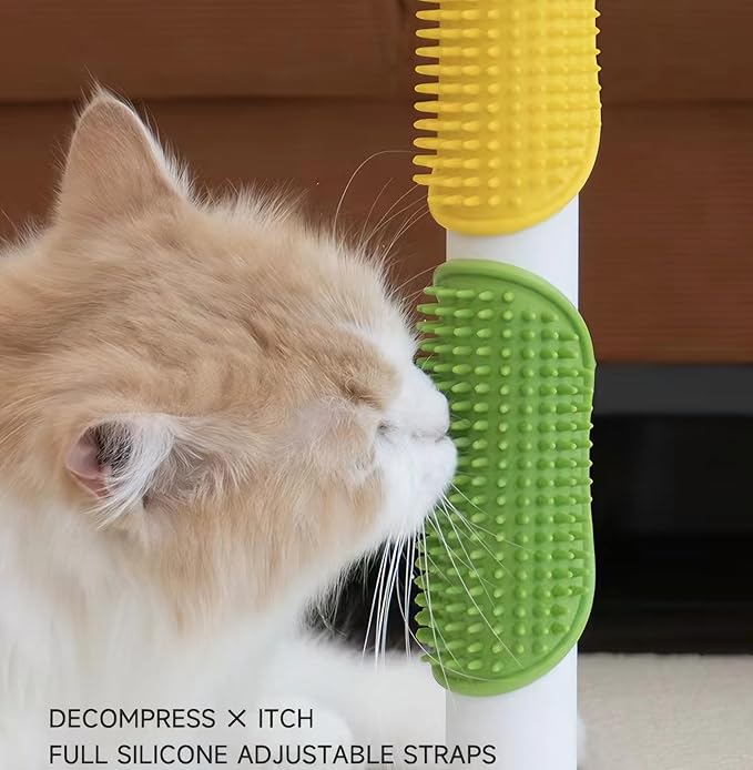 Silicone Pet Brush Pet Massage Bath - Flexible Rubber Dog Shower Brush with Adjustable Strap - Soothing Massage Bristles Produce more Lather, Reduce Bath Time, Remove More Dirt & Loose (Green)