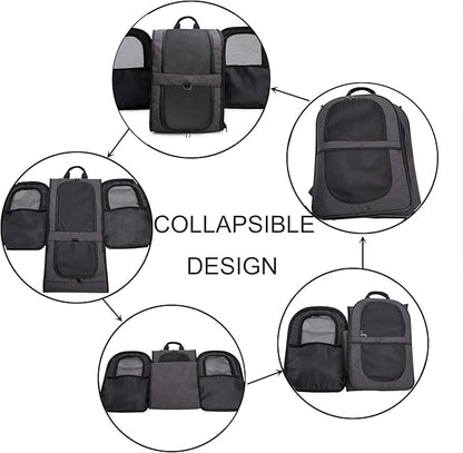 Apollo Walker Pet Carrier Backpack for Large/Small Cats and Dogs, Puppies, Safety Features and Cushion Back Support for Travel, Hiking, Outdoor Use (Black)