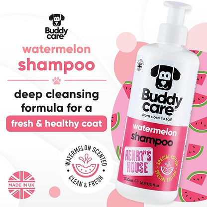 Watermelon Dog Shampoo | For Smelly Dogs From 8 Weeks | Henry's House Scented Puppy With Aloe Vera & Pro Vitamin B5 (50.72oz)