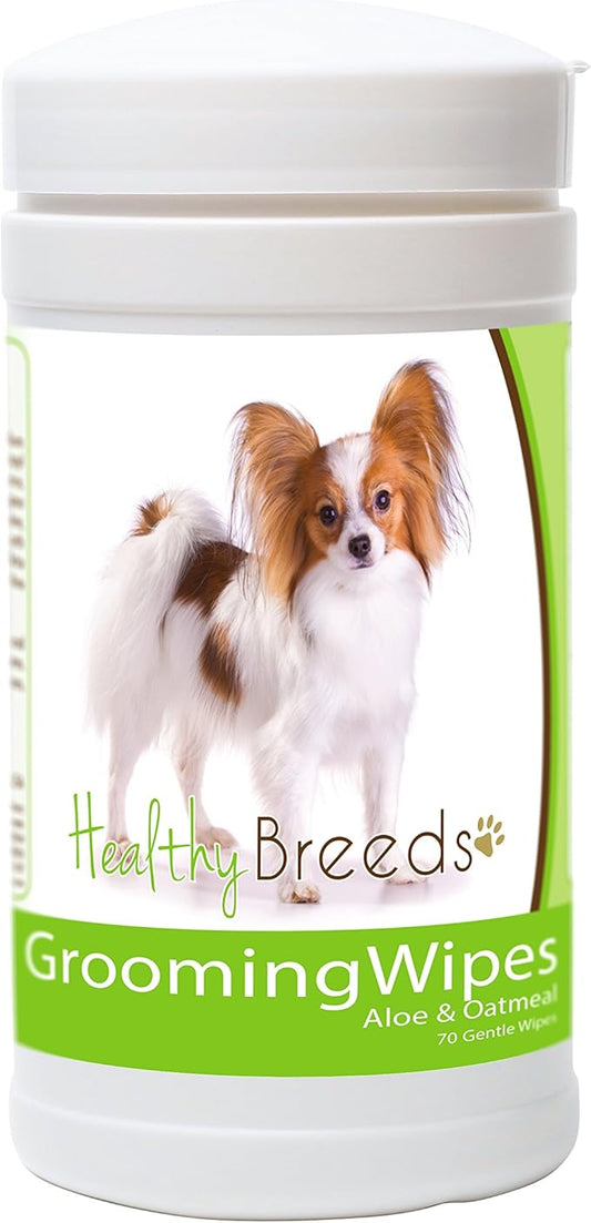 Healthy Breeds Papillon Grooming Wipes 70 Count