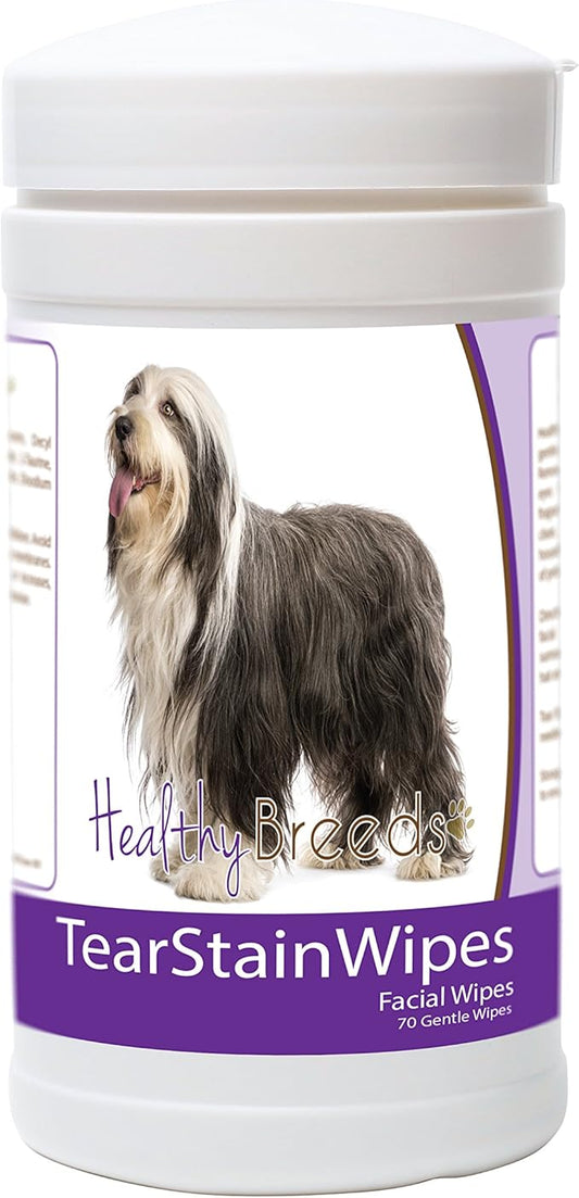 Healthy Breeds Bearded Collie Tear Stain Wipes 70 Count
