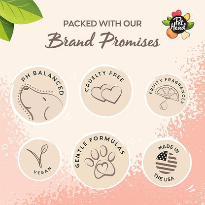 Pet Head Quick Fix Paw and Body Wipes for Cats and Dogs | Peach Scent with Aloe Vera | Biodegradable Pet Hygiene Cleaning Wipes | pH-Neutral | Vegan | for an Easy & Speedy Freshen-Up | 80 Pack