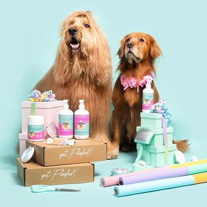 Floof Style Duo - Floof Juice and Brodie Brush - Dog Grooming Brush and Conditioner + Detangler for All Coat Types