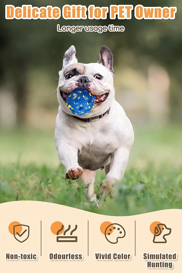 Upgrade Dog Balls for Aggressive Chewers, Indestructible Tennis Balls for Dogs, Durable Bouncy Dog Toy Balls, Interactive Dog Toys for Fetch Game, Lightweight Floating Dog Toys(4Pcs Large)