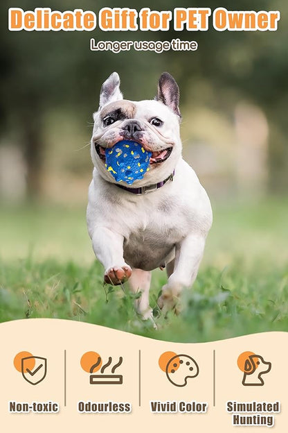 Upgrade Dog Balls for Aggressive Chewers, Indestructible Tennis Balls for Dogs, Durable Bouncy Dog Toy Balls, Interactive Dog Toys for Fetch Game, Lightweight Floating Dog Toys(Yellow+Blue Large)