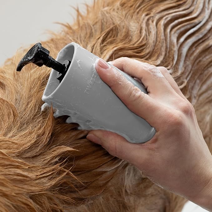 Tweezerman Cat & Dog Bath Brush, Dispensing Conditioner or Shampoo Brush for Pets