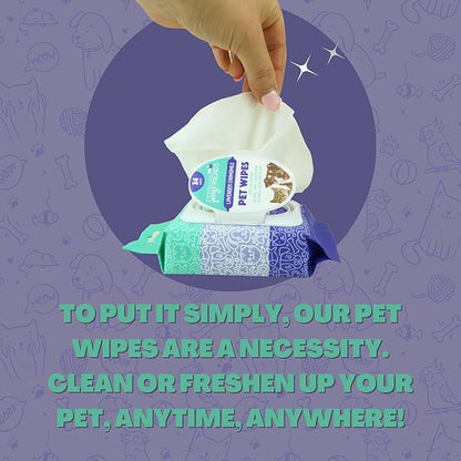 FurryFriends Pet Wipes | Lavender Chamomile Scented | Hypo-allergenic | Alcohol Free| Deodorizing | Removes Loose Hair & Dirt | Incredibly Clean | 4 Pack