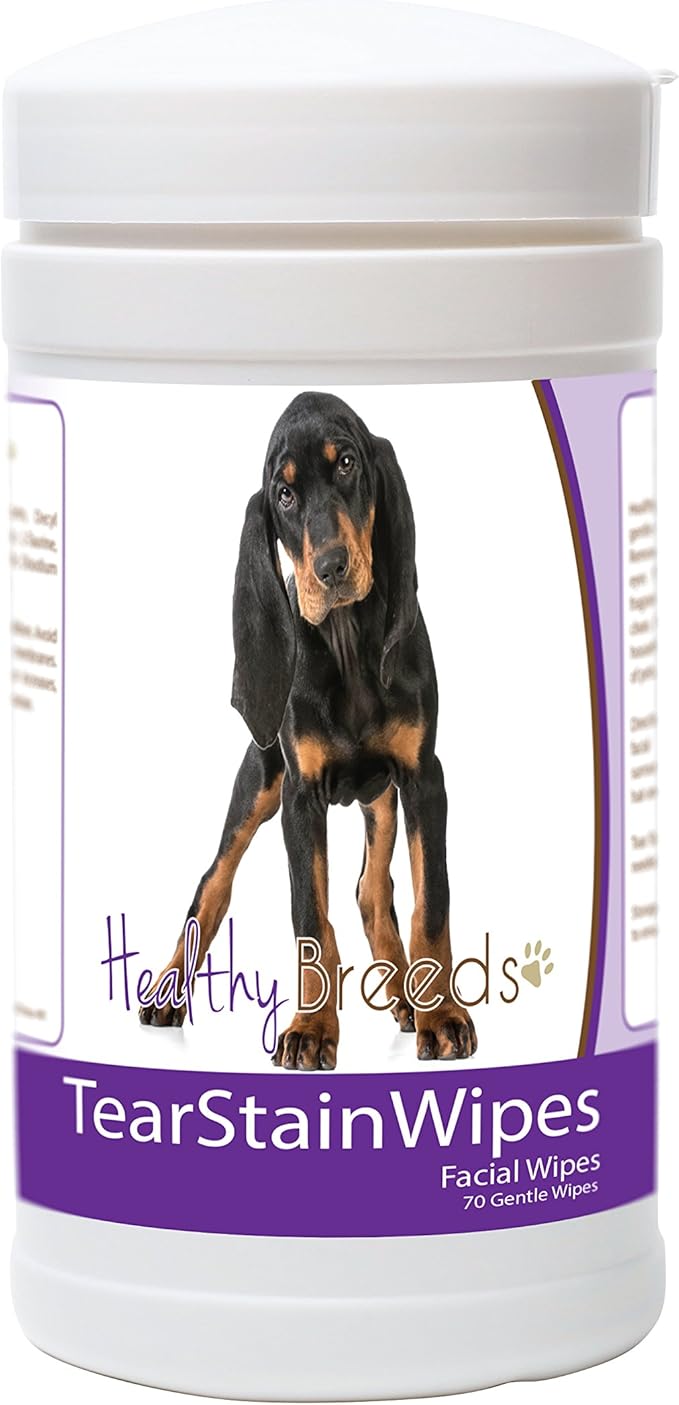 Healthy Breeds Black and Tan Coonhound Tear Stain Wipes 70 Count