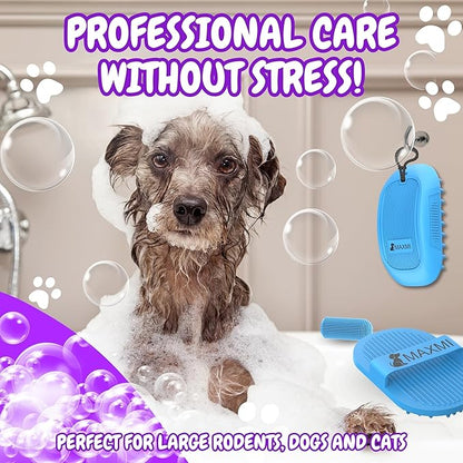Dog Bath Brush | Dog Scrubber for Bath | Dog Washing Brush | Dog shampoo brush with adjustable handle, Suitable for Pets Deshedding, Washing, Massaging & Grooming | Pack of two.