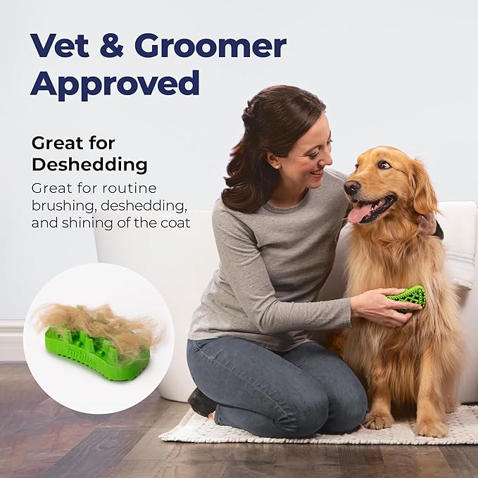 Furbliss Dog Brush for Small Dogs, Cats and Pets with Short Hair, Grooming Bathing Massaging Deshedding Multi-Functional Wet or Dry Silicone Brush (Short Hair Brush)