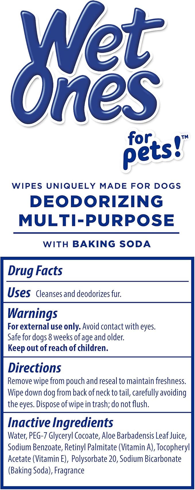 Wet Ones for Pets Deodorizing Multi-Purpose Dog Wipes With Baking Soda, 50 Count - 3 Pack| Dog Deodorizing Wipes For All Dogs in Tropical Splash Scent, Wet Ones Wipes for Deodorizing Dogs