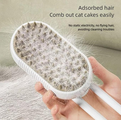 Pet Grooming Brush for Dogs, Soft Silicone Bristles, Ergonomic Handle, White and Orange