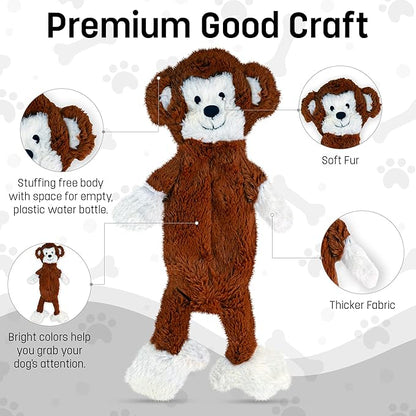 FGA MARKETPLACE Flat NO Stuffing NO Squeak Plush Dog Toys, Funny Style Will Entertain Your Dog for Hours, Recommended for Small and Medium Dog 21 INCH Long(Bundle 2)