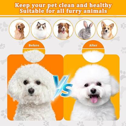 Qianruida Self Cleaning Slicker Brush for Grooming Long-haired or Short-haired Cats and Dogs Pet Brush for Shedding for Removing Undercoat and Tangled Hairs, Yellow