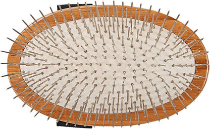 Bass Brushes | Style & Detangle Pet Brush Alloy Pin | Pure Bamboo Handle | Palm Style | Striped Finish | Model A6-Sb