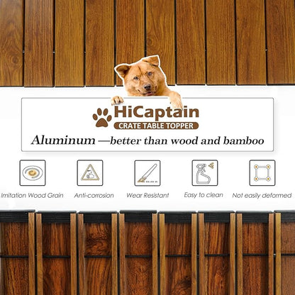HiCaptain Pet Crate Table Topper – Foldable Wire Dog Kennel Topper Custom Pet Crate Table (L, for 42 inch Crate)