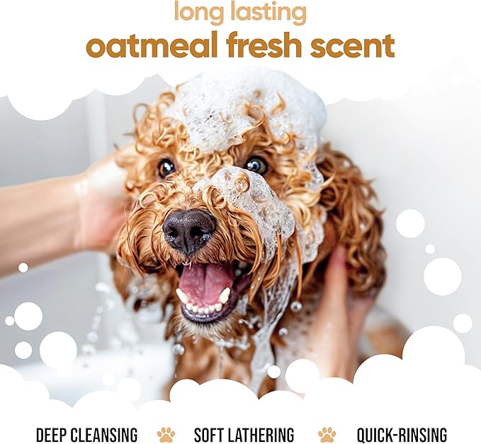 Oatmeal Dog Shampoo Shampoo for Dogs with Irritated Skin | Relieving and Rehydrating | with Aloe Vera and Pro Vitamin B5 (16.90oz)