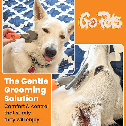 GoPets Small Pin Slicker Brush, Soft Dematting & Grooming Brush for Short & Long-Haired Dogs, Detangler & Shedding, Professional Grooming, Perfect for Small & Large Dogs, Cats & Rabbits