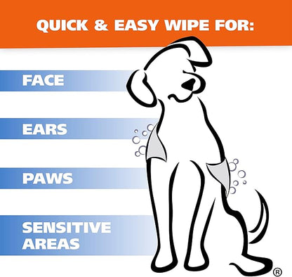 Wahl USA Pet Refresh Lavender Cleaning Wipes for All Dog Breeds - Use on Ears, Nose, Paws, Bottom, & Sensitive Areas - 50 Wipes - 820018A