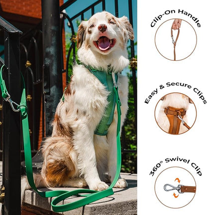 Dog Harness and Leash Set | BearBone No Pull Dog Harness and Waterproof Dog Collar and Leash Set | Heavy Duty Dog Harness, Leash and Collar | Medium Dog Harness, Leash and Collar (Brown, Medium)