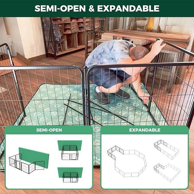 FXW Homeplus Dog Playpen for Indoor Use - Stress-Free and Safe Play, Heavy Duty 24 Inch 12 Panels Dog Pen for Puppies & Small Dogs, Black│Patented