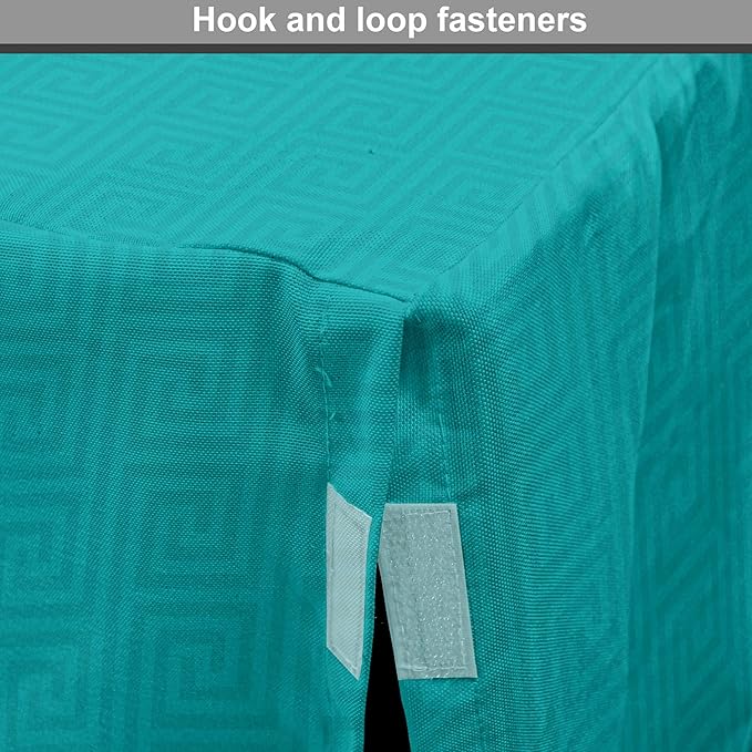 Lunarable Abstract Dog Crate Cover, Classic Monochrome Design Meander Greek Motif Repetition Illustration, Easy to Use Pet Kennel Cover for Cats & Medium Dogs, 24 Inch, Teal and Dark Turquoise