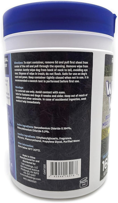 TMD Healthcare WETPET Wipes for Dogs, Lemon Scented, Grooming Wipes Remove Dirt & Grime, Deodorizing Easy to Use for Dogs & Puppies, Safe on Skin and Fur Single Pack