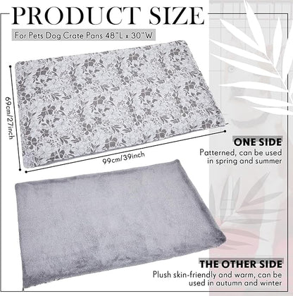 Dog Crate Pan Cover Dog Bed Cover Washable Dog Crate Liner for Pets Dog Crate Tray, Pan Cover Only, Fit for 36 x 24 Inch (Hemp Flower)