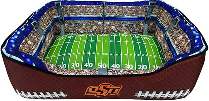 NCAA Oklahoma State Cowboys Stadium Dog Bed, Pet Pillow Bed for Dogs, Sporty Football Dog Bed and Lounge Cushion