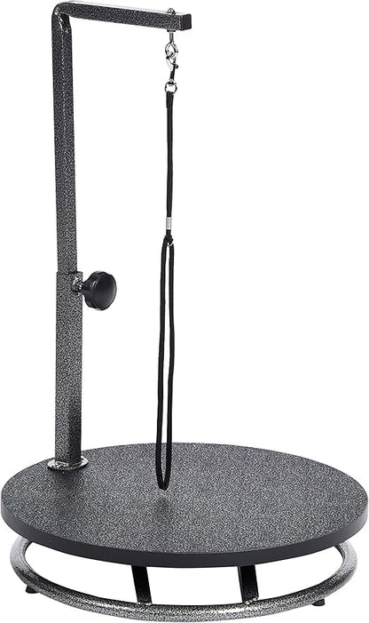 Pet Edge Master Equipment Round Pet Grooming Table – Rotatable Black 18” Diameter Grooming Table Perfect for Small Dogs