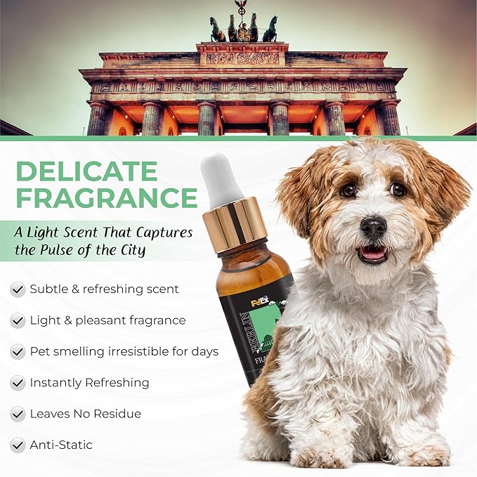 Petex Premium Pet Fragrance Oil | Ultra Premium Natural Pet Care with Dead Sea Minerals | Dog Perfume Fragrance Oil Long Lasting Scent | Natural Pet Cologne - Suitable for Dogs and Cats (Berlin)