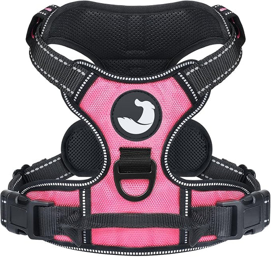 Joytale No Pull Dog Harness for Small Dogs, Reflective Pet Vest with Front Clip, Adjustable Soft Padded Harnesses with Easy Control Handle for Training and Walking, Pink, S