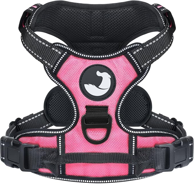 Joytale No Pull Dog Harness for Small Dogs, Reflective Pet Vest with Front Clip, Adjustable Soft Padded Harnesses with Easy Control Handle for Training and Walking, Pink, S