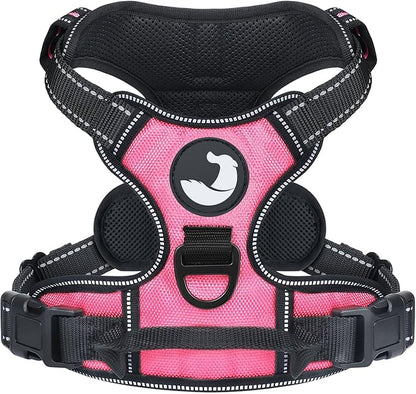 Joytale No Pull Dog Harness for Small Dogs, Reflective Pet Vest with Front Clip, Adjustable Soft Padded Harnesses with Easy Control Handle for Training and Walking, Pink, S