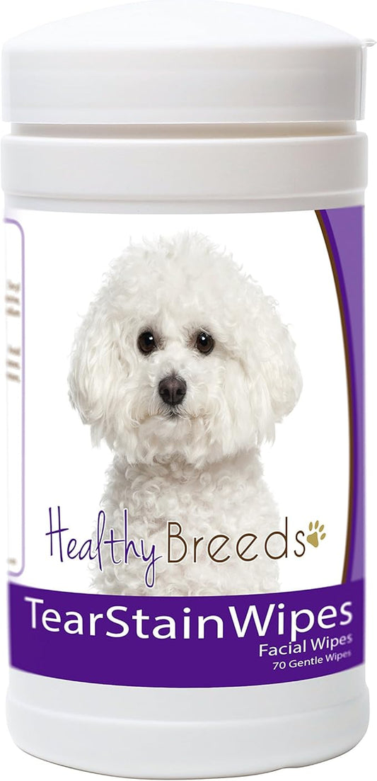 Healthy Breeds Bichon Frise Tear Stain Wipes 70 Count