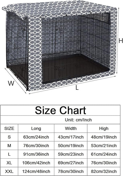 Dog Crate Cover Kennel Dogs Covers fits Small Medium Large crates cage Heavy Nylon Waterproof soundproof Indoor Outdoor - Cover only - Grey - 48 inch