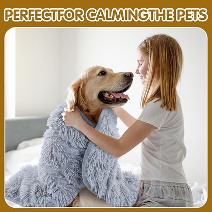 BALAPET Fluffy Weighted Blanket for Dogs, 7 Layers Soft Faux Fur Blanket for Pets Separation Anxiety,Relaxation and Calming,Perfect for Thunderstorm Firework Car Travel and Camping,Machine Washable(S)
