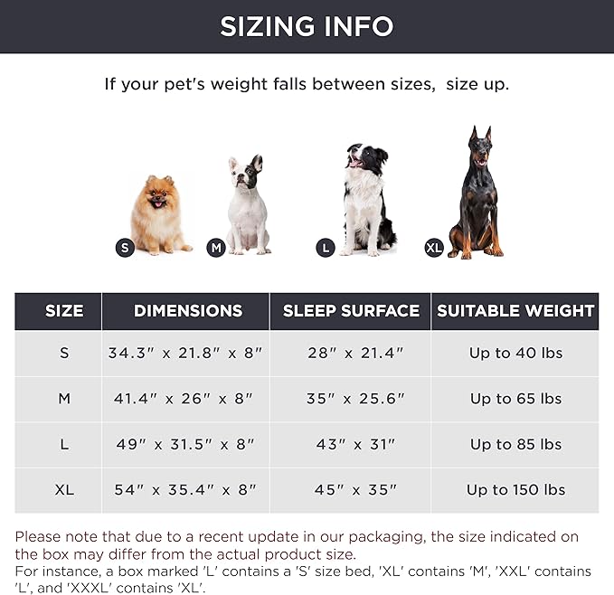 Bedsure Elevated Raised Cooling Cots Bed for Large Dogs, Portable Indoor & Outdoor Pet Hammock with Skid-Resistant Feet, Frame with Breathable Mesh, Grey, 49 inches