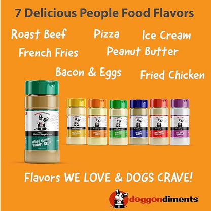 Bacon & Egg Breakfast Dog Food Topper, Fun People Food Flavors, Powder, Small & Large Breeds, Made in USA