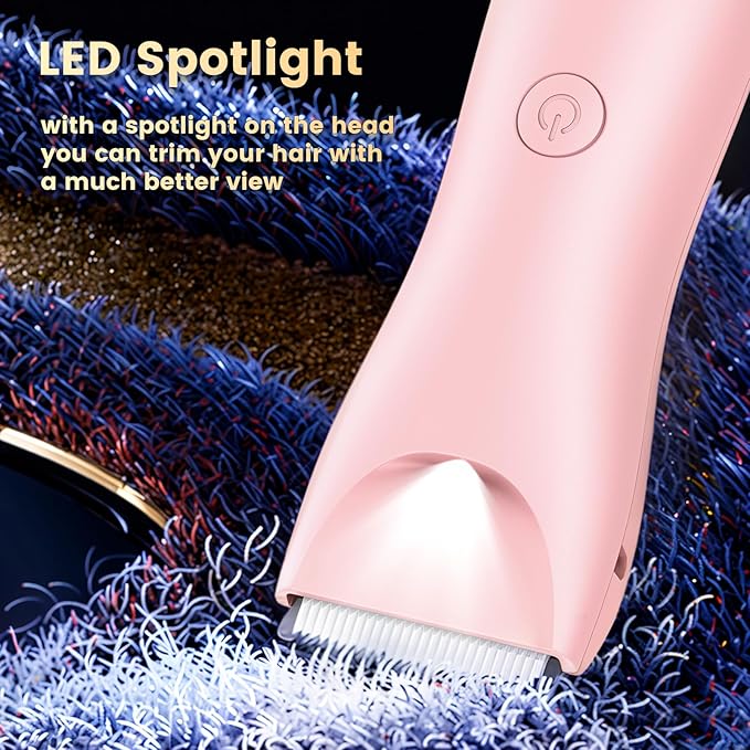 Quiet Dog Hair Clipper,Lightweight 6000RPM Powerful Quick Charged Hair Remover Waterproof Paw Hair Trimmer Kits for Dogs and Cats Pink