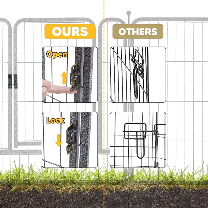 TMEE Dog Playpen, 40" Height 16 Panels Outdoor Dog Fence Pet Play Pen, Puppy Pens for Large/Medium/Small Dogs, Ideal for RV, Camping, Yard, Indoor
