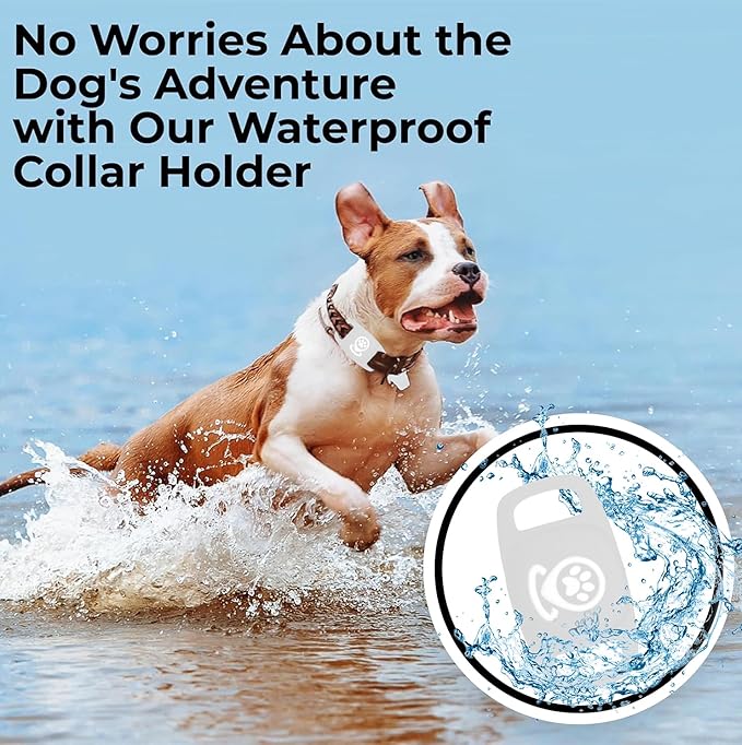 Pet Tracker for Dog, Dog Tracker Smart Pet Location Tracker with Tracker Holder, Item Finder MFi Certificated Tracking Device, No Monthly Fee, Works with Find My (iOS Only) Not GPS Tracker White
