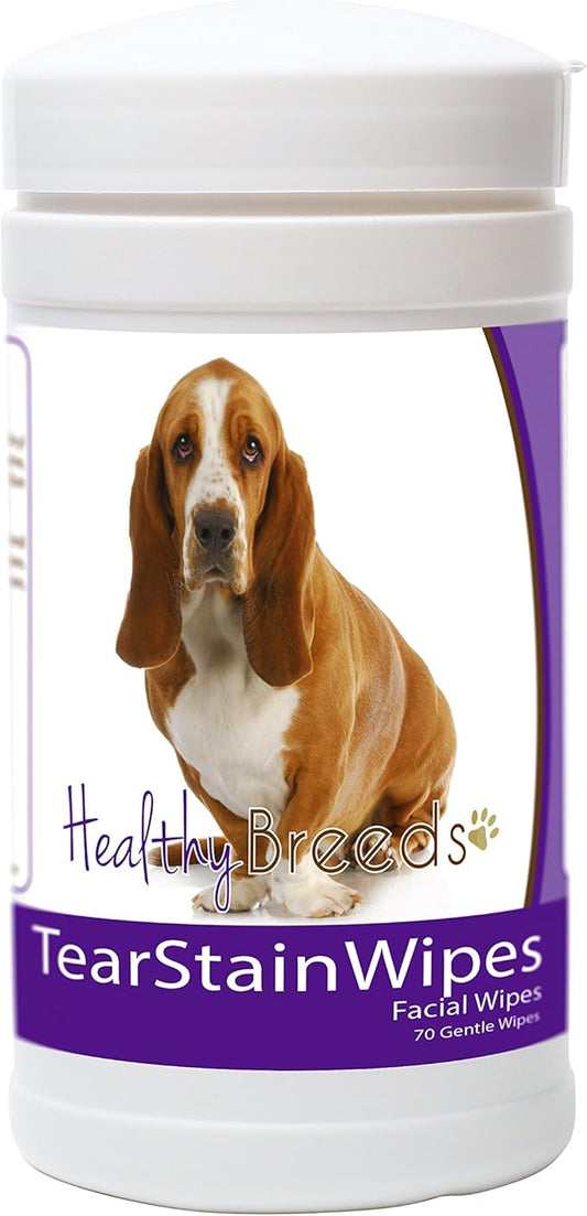 Healthy Breeds Basset Hound Tear Stain Wipes 70 Count