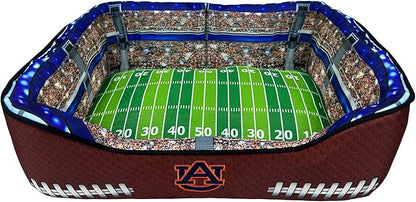 NCAA Auburn Tigers Stadium Dog Bed, Pet Pillow Bed for Dogs, Sporty Football Dog Bed and Lounge Cushion