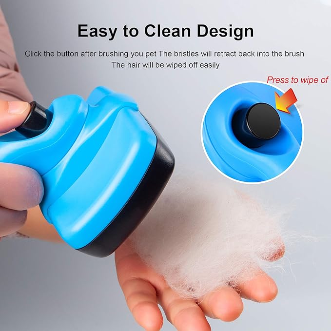 Fida Self Cleaning Slicker Brush with Protective Ball Tips, Dog & Cat Brush for Shedding and Grooming Loose Undercoat, Mats - Small to Large Dogs & Cats, Short to Long Hair