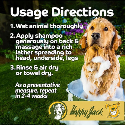 Happy Jack Xylecide, Itch Relief Shampoo for Dogs, Control Ringworms, Itchy Skin Treatment for Hot Spots, Seborrheic Dermatitis, Dandruff, Psoriasis, Eczema, Kennel Itch (12 oz)
