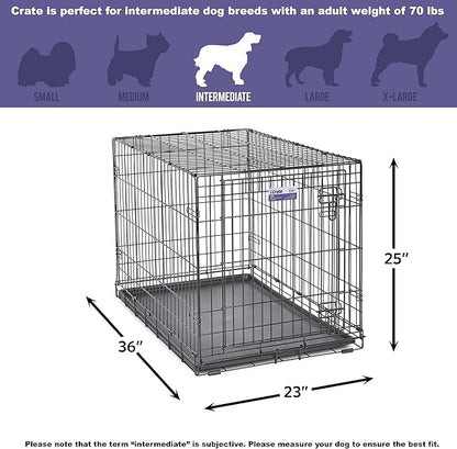 MidWest Homes for Pets Newly Enhanced Single & Double Door iCrate Dog Crate, Includes Leak-Proof Pan, Floor Protecting Feet, Divider Panel & New Patented Features