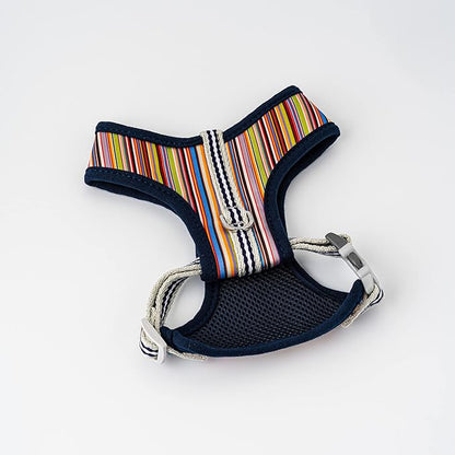 HUGO & HUDSON Dog Harness No-Pull Anti Choke Adjustable Padded Pet Vest, Multi-Color Striped, M