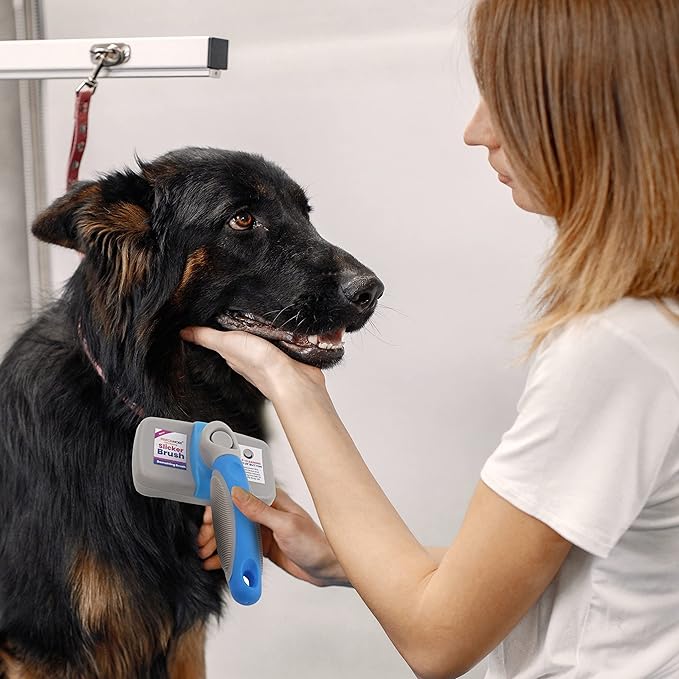 Performore Pet Grooming Brush, Self Cleaning Slicker Brush with Stainless Steel Wire Bristles for Dogs and Cats, Shedding Grooming Tools for Fur Pets Hair Brush