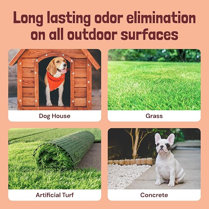 Sunny & Honey Turf Cleaner For Pet Urine Outdoor - Kid & Pet Safe - Artificial Grass Dog Urine Cleaner - Long Lasting Scent - Artificial Grass Cleaner - All Outdoor Surfaces - Orange, 32oz